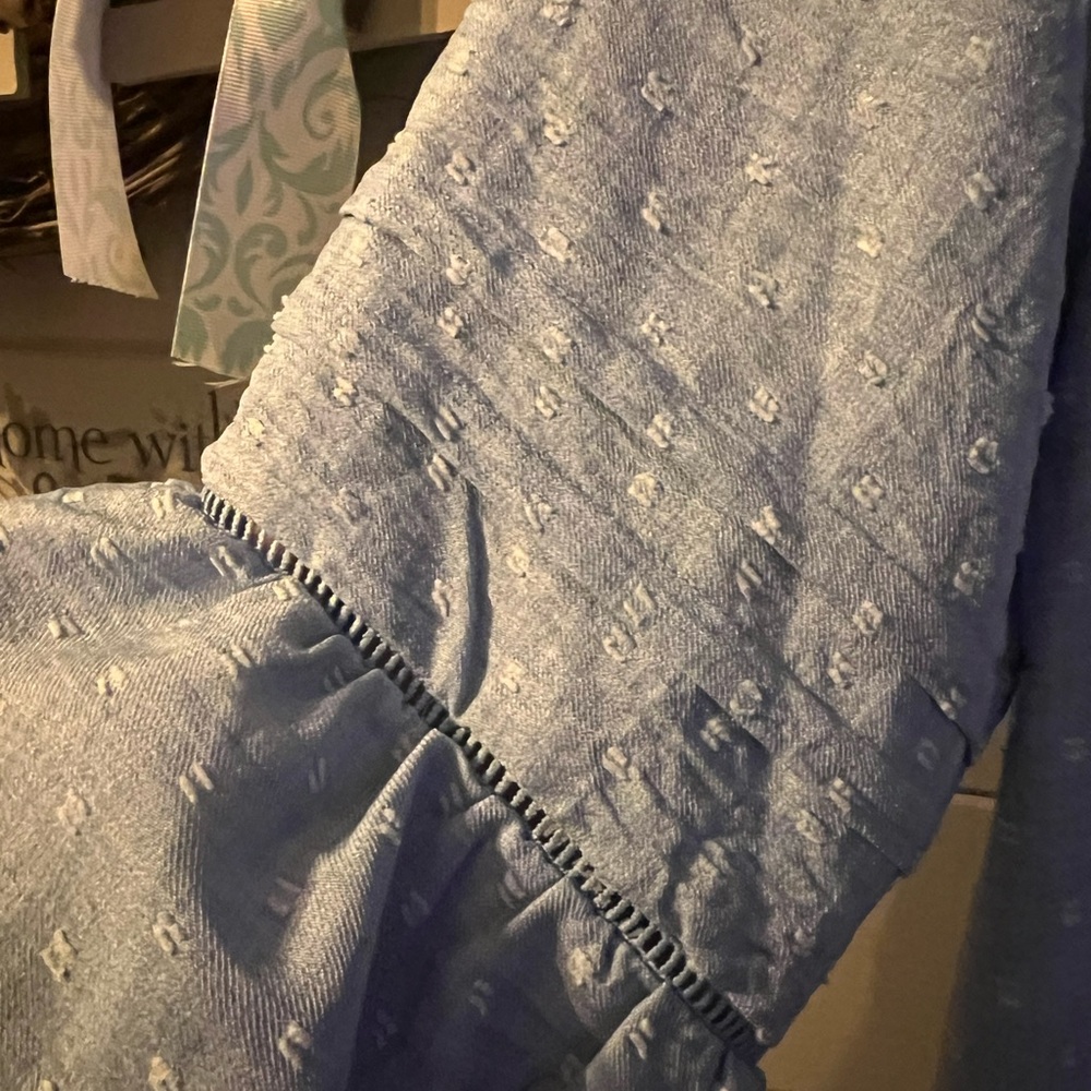 Ruby Rd. Soft Blue Ruffle Sleeve Blouse - Picture 3 of 11